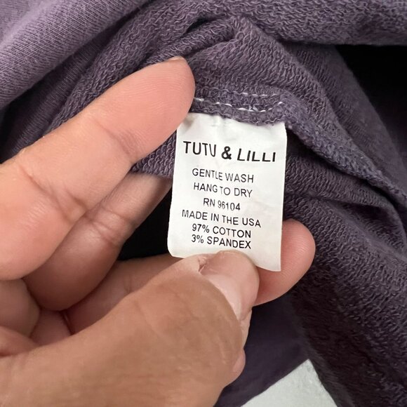 Tutu & Lilli Purple Oversized Boxy Raw Hem Sweatshirt Top Womens Size M/L - Picture 5 of 6
